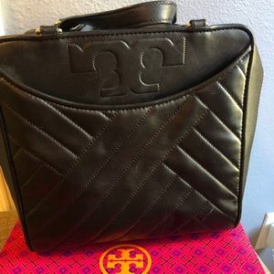 Tory Burch Fleming Black Bowler Satchel